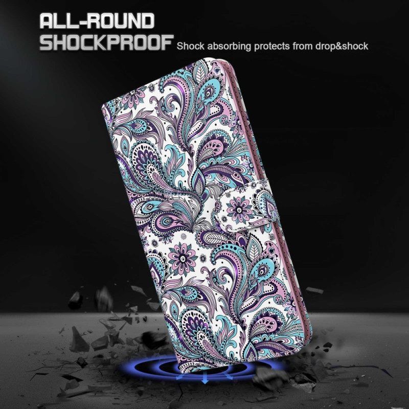 Κάλυμμα Samsung Galaxy S23 Plus 5G με κορδονι Strappy Paisley Pattern